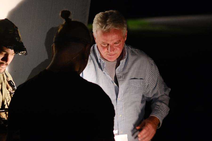 Photo of Aidan Quinn On Set of Spiked film